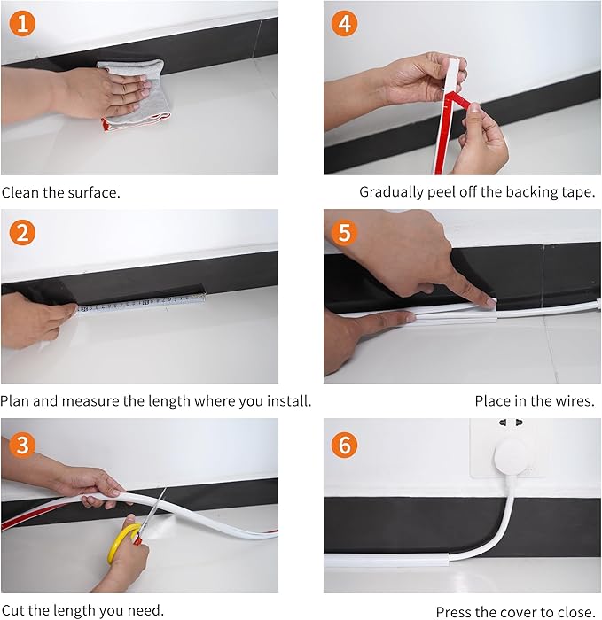 Cord Hider for Wall Mounted TV,39" One Cable Cover with Side Open, Flexible Silicone Wire Raceway Management,Self-Adhesive Cord Organizer,Wire Concealer Channel, White