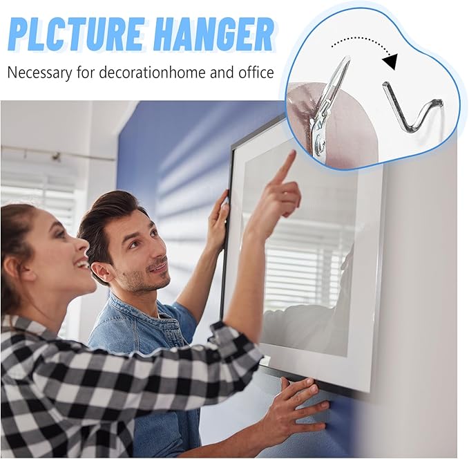FURHUA 30pcs Black Super Hook Picture Hangers and Office Pack, Drywall Hooks for Hanging Pictures, Wall Hooks, Picture Hangers, Picture Hanging Kit，Hang Art, Clock, Shelves, Mirrors