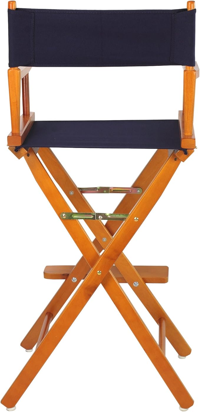 Casual Home 30" Director's Chair Honey Oak Frame-with Navy Canvas, Bar Height