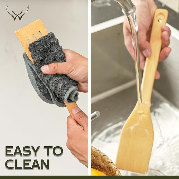 Star Warz gifts Wooden Spoons for Cooking for Space Wars Fans - Wooden Utensil Set with Spatulas & Spoons, Heat-Resistant, Eco-Friendly Kitchen Utensils for Non-Stick Cookware