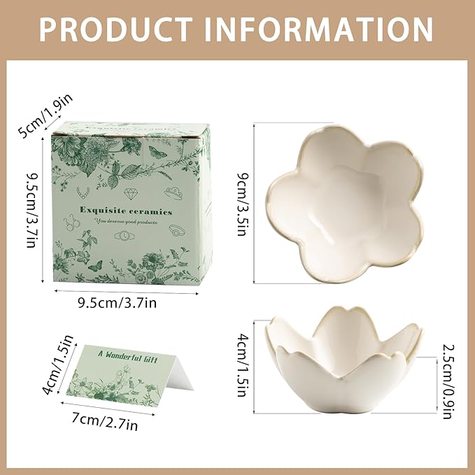 Mecaikru Flower Jewelry Tray Ceramic Ring Dish Jewelry Dish Small Trinket Tray Cute Ring Holder Key Bowl Decorative Plate Gifts For Mom/Sister/Friend, Birthday/Mother's Day/Christmas Gift (white)