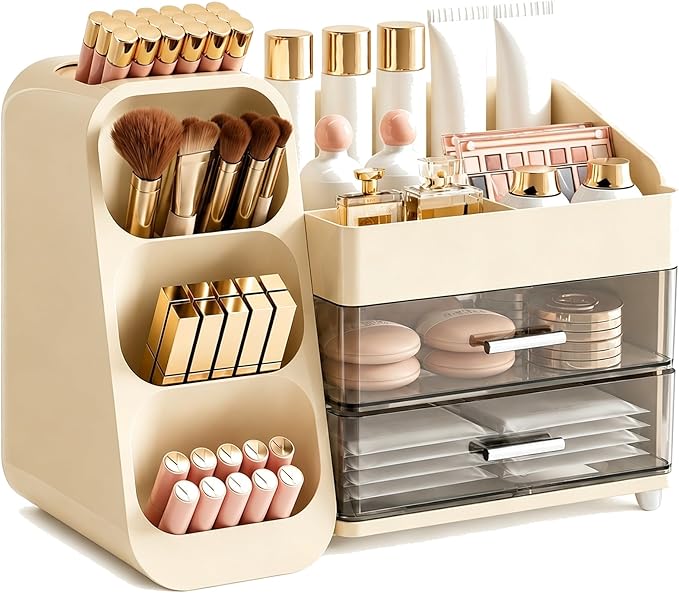Large Makeup Organizer Countertop Skincare Organizers, Spacious Cosmetic Display Case for Vanity Organizers Storage, Waterproof Make Up Organizer for Bathroom, Birthday Gifts for Women, Cream