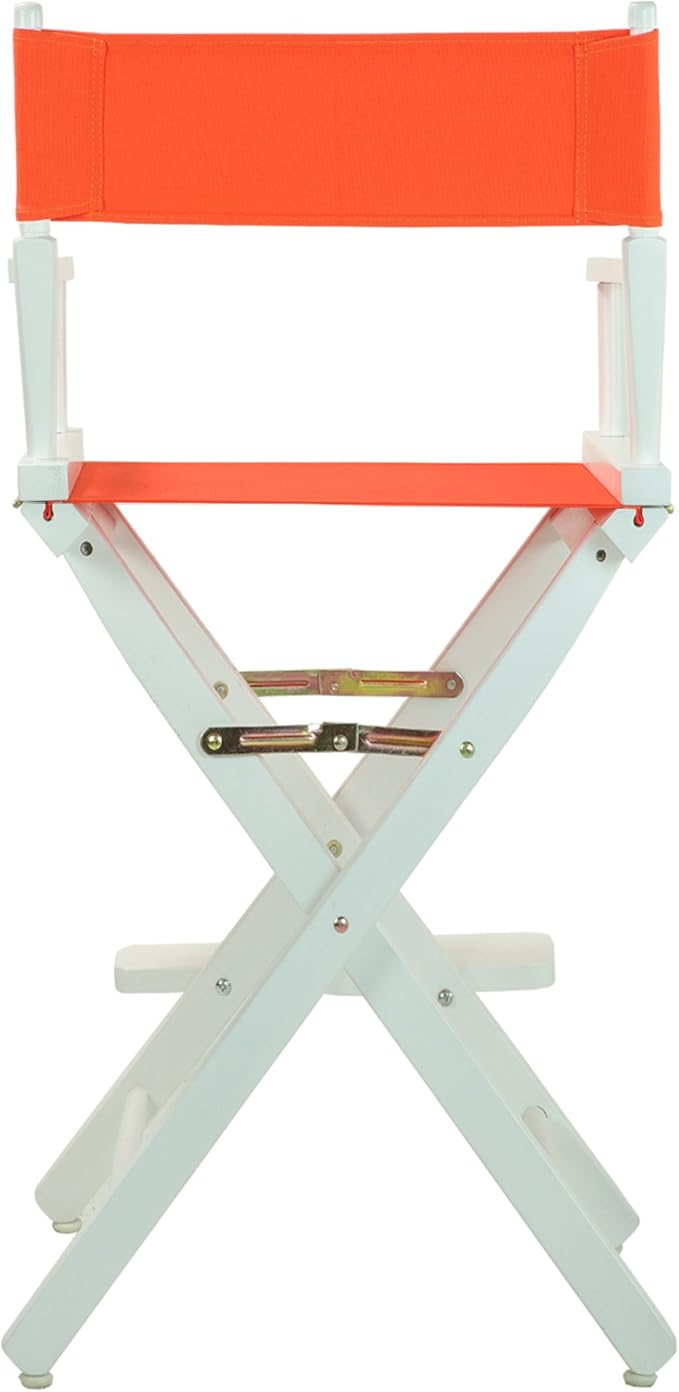 Casual Home Director's Chair ,White Frame/Orange Canvas,30" - Bar Height