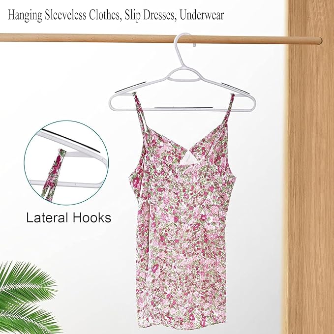Plastic Hangers 30 Pack - Non Slip Clothes Hangers,Holds up to 18 lbs, Slim Space Saving Hangers for Suit,Dress,t Shirts,Blouse,Coats, Pants (White)