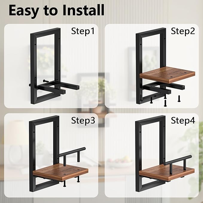 Sbosbo Floating Shelves for Wall, Plant Shelf Indoor, Wall Planters for Indoor Floating Plant Shelves for Bedroom, Living Room, Kitchen, Office, Bathroom Decor (3 Pack)