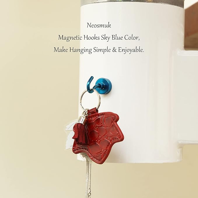 Neosmuk Magnetic Hooks, Heavy Duty 30lb+ Strong Magnet Hook for Cruise Cabins, Cruise Essentials 2026 for Hanging, Metal Wall Refrigerator Hangers (RoyalBlue, 10 Pack)