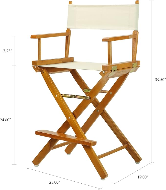 Casual Home 24" Director's Chair Honey Oak Frame-with Wheat Canvas, Counter Height