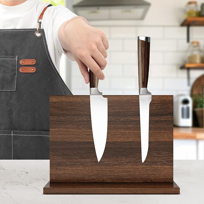 THMINS Magnetic Knife Holder, Double-Sided Magnetic Knife Block Universal Multi-function Display Rack for Kitchen Counter
