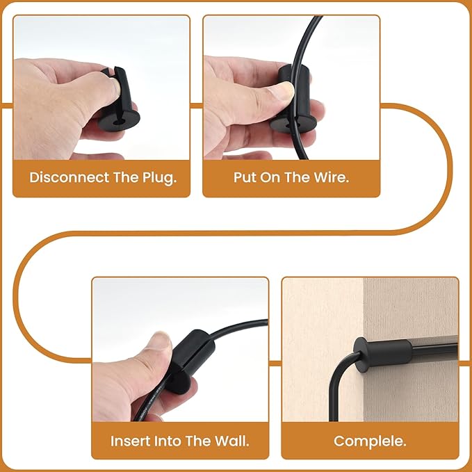 2pcs in Wall Pass Through Cable Routing Kit Compatible for Starlink Mounting 1 Inch Wall Hole Silicone Cable Feed Through Bushing Grommet Accessories for Router Ethernet Adapter