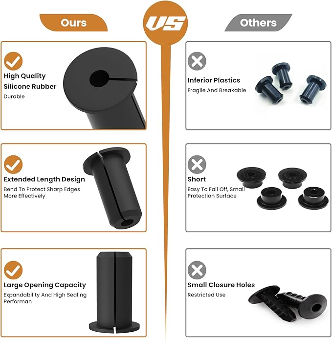 4pcs in Wall Pass Through Cable Routing Kit Compatible for Starlink Mounting 1 Inch Wall Hole Silicone Cable Feed Through Bushing Grommet Accessories for Router Ethernet Adapter