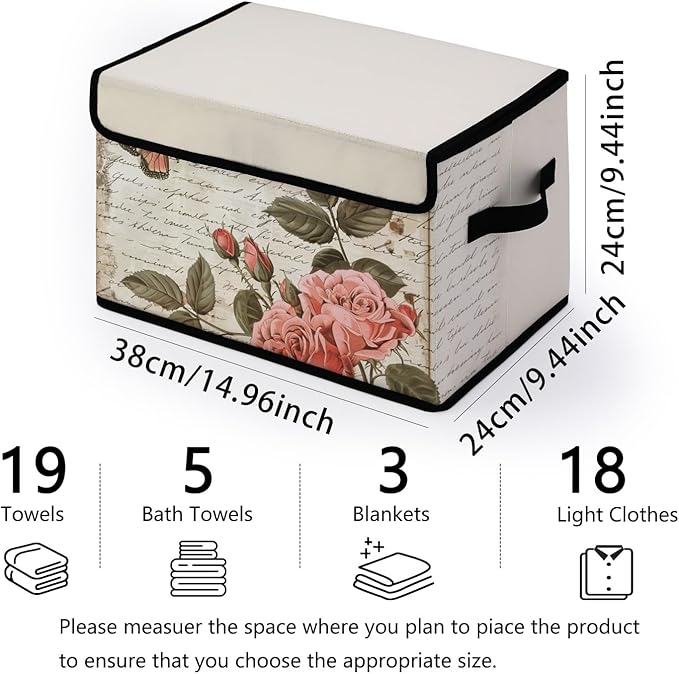 Stackable Storage Bins with Lids,Closet Organizers Fabric Box for Home and Office,Blanket Clothes Organizers,Under Bed Storage Containers 3 Pack