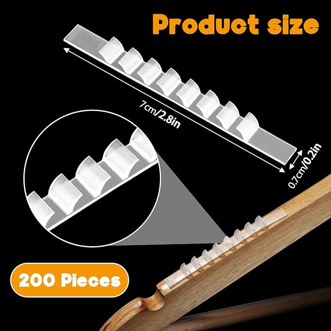 200 Pcs Non-Slip Rubber Hanger Grips – Clear Adhesive Clothes Hanger Strips for Wooden Hangers, Durable Anti-Slip Clothing Accessories for Home, Hotels, and Stores