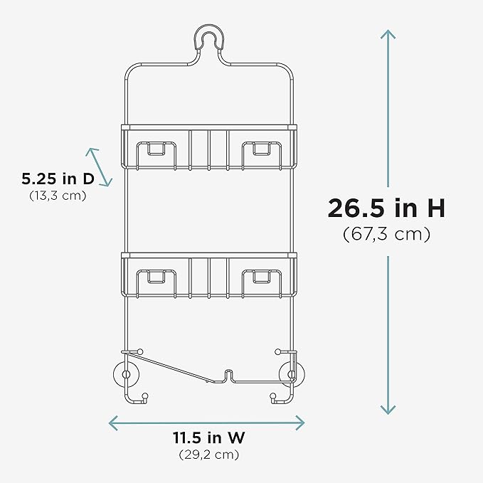 Zenna Home Shower Caddy Hanging Bathroom Organizer, Steel Shower Rack with 2 Shelves and Razor Hooks, Rust-Resistant Over Shower Head Caddy Featuring Inverted Bottle Storage, Oil Rubbed Bronze