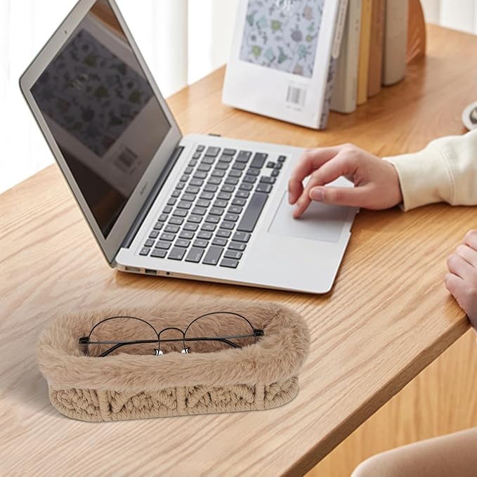 Glasses Holder,Anti-scratch Plush Lined Eyeglass Holder Stand for Nightstand Desk Storage Organizer