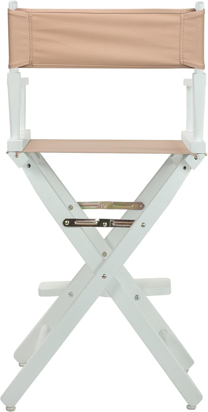 Casual Home Director's Chair ,White Frame/Tan Canvas,30" - Bar Height
