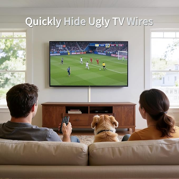 Cord Hider Kit, 70.8in Cord Covers for 2-3 Wires on Wall, Paintable Cable Hider Wire Covers for Cords on Wall, Self-Adhesive Cord Hider for Wall Mount Tv to Hide Cords, W0.94 H0.47in, Beige