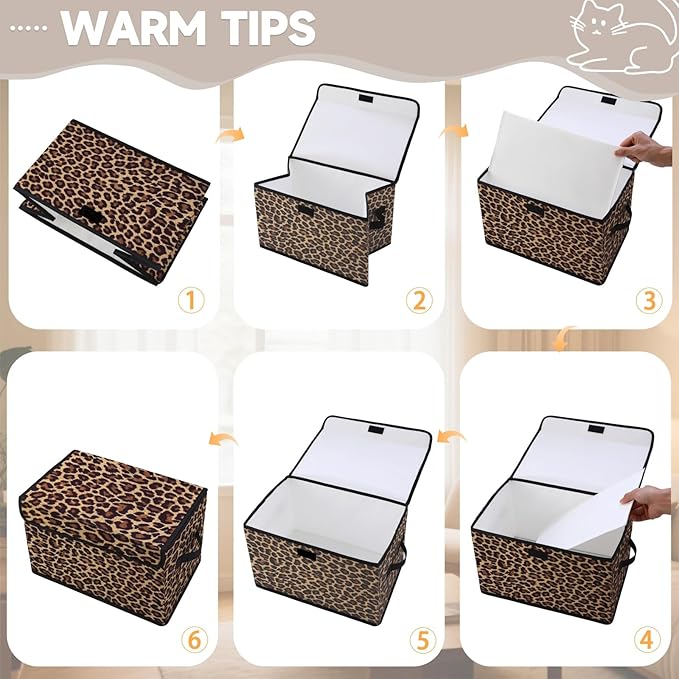 Stackable Storage Bins with Lids,Closet Organizers Fabric Box for Home and Office,Blanket Clothes Organizers,Under Bed Storage Containers 3 Pack