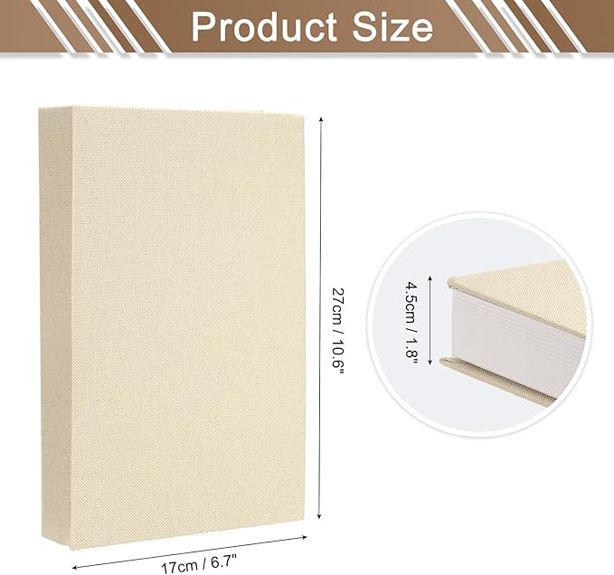uxcell Decorative Books, 10.6 x 6.7 Linen Fake Books for Decoration Faux Decor Book for Modern Aesthetic Home Office Coffee Table Shelf Desktop Display, Beige