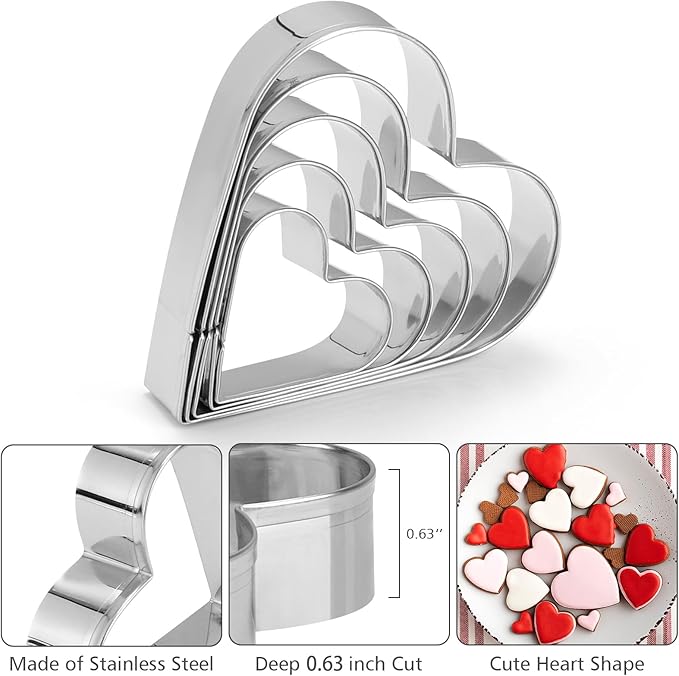 Accmor Measuring Cups & Spoons Set, 10 Pcs Plastic Cups and Spoons With Stainless Steel Handle, 5 Pcs Stainless Steel Cookie Cutters, Stackable Kitchen Gadgets Measure Tools for Cooking & Baking