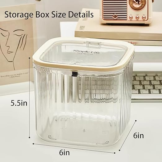 Mini Clear Coffee Pod Holder with Lid-Small Food Storage Organizer Bins-Clear Plastic Bins for Pantry, Kitchen-Cabinet Organization and Storage (3.2L/0.8 Gallon)