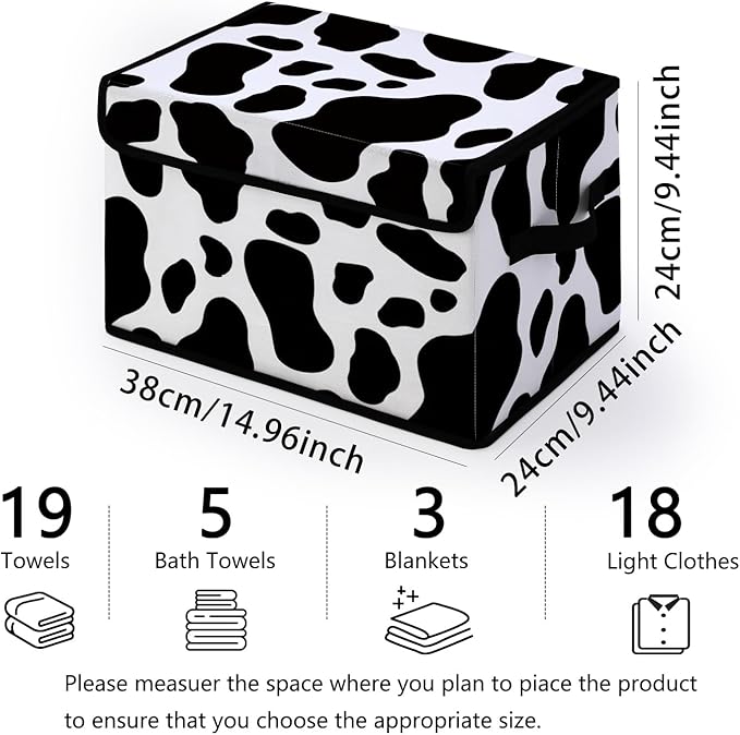Stackable Storage Bins with Lids,Closet Organizers Fabric Box for Home and Office,Blanket Clothes Organizers,Under Bed Storage Containers 3 Pack