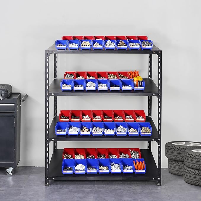 VEVOR Plastic Storage Bins 24 Pack (5 x 4 x 3-Inch), Hanging Stackable Storage Organizer Bins, Heavy Duty Stacking Containers for Closet, Garage, Office, or Small Parts Organization