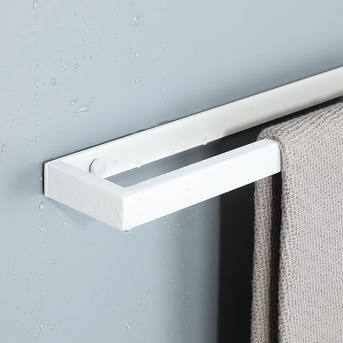 Alise Bath Towel Bar,Wall Mount 24 Inch Towel Holder,Towel Racks for Bathroom, Towel Rail for Lavatory,SUS304 Stainless Steel Hand Towel Hanger,White Finish