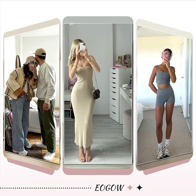 EOGOW 71" x 31" Full Body Mirror,Tempered Glass Shatterproof Full Length Mirror with Stand, Hanging, Wall Mounted Leaning for Bedroom Living Room Entryway