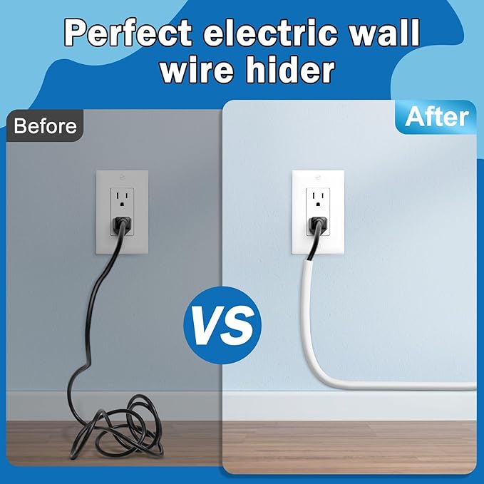 UOMTFAI Wall Cord Hider 196 Inch - Self-Adhesive Wire Cover Raceway for Walls, Flexible PVC Cable Concealer for Home and Office, W0.59 H0.39in - White