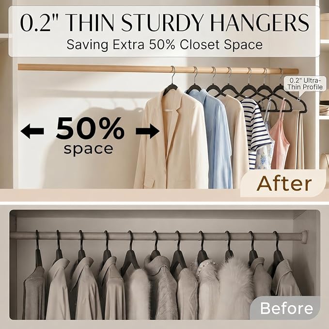 SMARTOR Heavy Duty Hangers 100 Pack, Premium Plastic Hangers for Clothes - Heavy Duty Non-Velvet Hanger with 360° Swivel Chrome Hook & Non Slip Notches - As Dress, Coats, Shirt, Jacket Hanger - Black