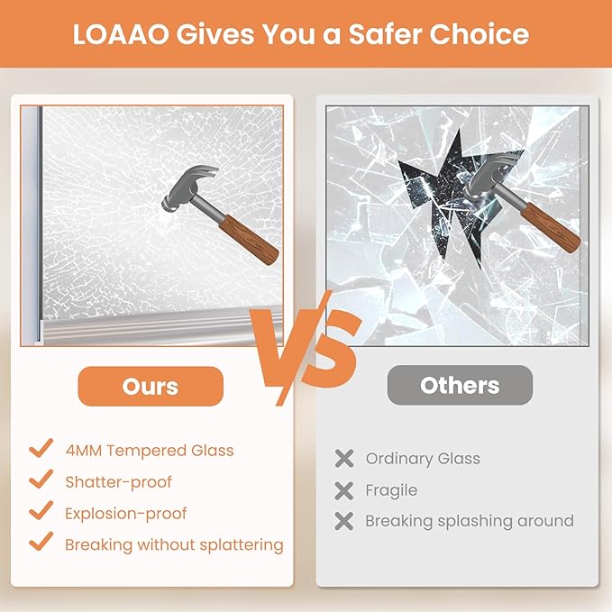 LOAAO Home Gym Mirror, 60"x25"-2 PCS Gym Mirrors for Wall, Frameless, Tempered Glass, Large Workout Mirrors for Home Gym, Dance Studio, Yoga Room, Garage Gym