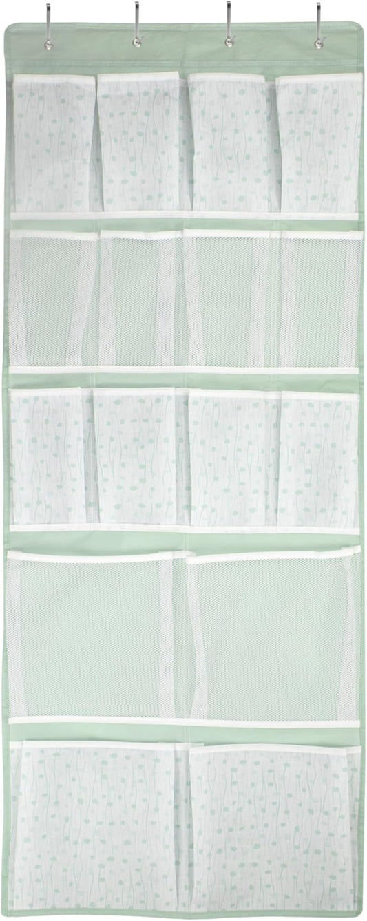 16 Pockets- Over Door Hanging Storage Organizer with 4 Kinds Pouch,Behind Closet Hanging Shelf Holder for Sock,Hat,Underwear,Travel Outfit,Shoes,Back of Door Space-saving Organization for Home,Dorm,RV