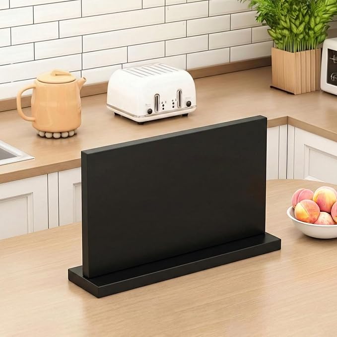 THMINS Extra Large Magnetic Knife Holder, Double-Sided Magnetic Knife Block Universal Multi-function Display Rack for Kitchen Counter (Black)