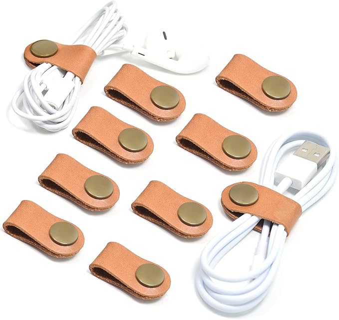 CAILLU Cord Organizer,Cord Keeper,Cable Organizer USB Holder,Cable Management,Cable Straps,Earbud case,wrap Headset Winder,Phone Earphone Clips Ties Stocking Stuffers for Women Men Gifts 10