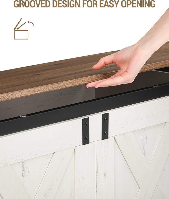 Hzuaneri 59" Storage Chest, Large Storage Trunk with 2 Hinges, Farmhouse Wooden Box Bench, Lift-Top Organizer Chest, Entryway Trunk for Bedroom, Living Room, White and Brown SB15014X