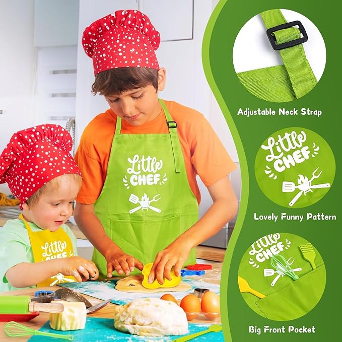 Montessori Kitchen Tools for Toddlers-21PCS Kids Cooking Sets Real-Montessori Cooking Set for Toddlers Kids Chef Set with Children Safe Knives Cutting Set