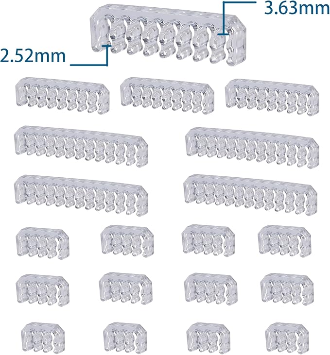 FormulaMod Cable Comb Kit for Power Cable,Sleeve Management Tools Wire Organizer Comb Includes 4x24 P+4x16P+12x8P+4x6P Computer Case Water Cooling Cable Organizer(Clear)