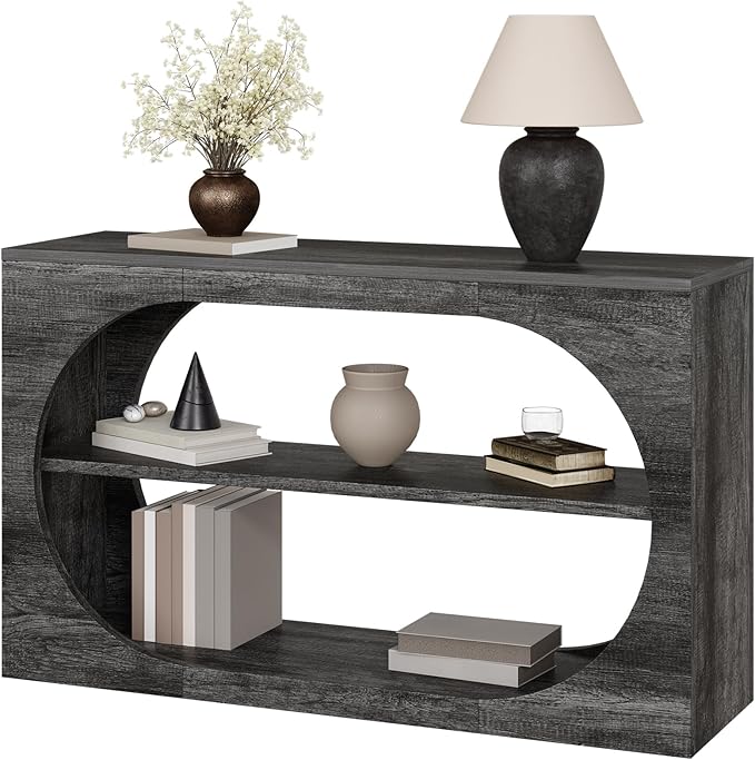 Console Table, 55-Inch Entryway Tables 3-Tier Wood Narrow Sofa Tables for Living Room Foyer Table for Entryway, Hallway, Entrance