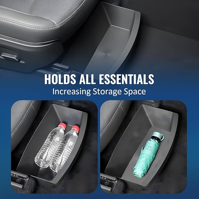 GEEDAR Under Seat Storage Box Organizer for Tesla Model Y 2025 Juniper (2PCs) - Front Section, New Model Y 2025 Hidden Storage Box, Underseat Organizer Fit Tesla Model Y 2025 Accessories
