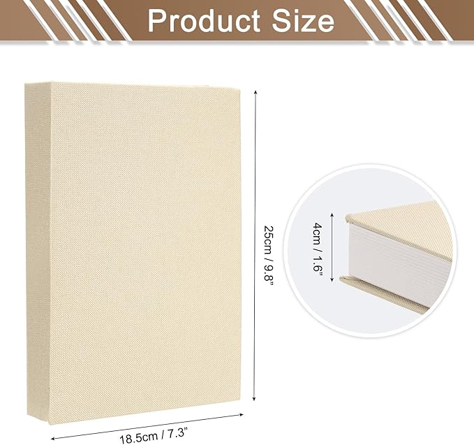 uxcell Decorative Books, 9.8 x 7.3 Linen Fake Books for Decoration Faux Decor Book for Modern Aesthetic Home Office Coffee Table Shelf Desktop Display, Beige