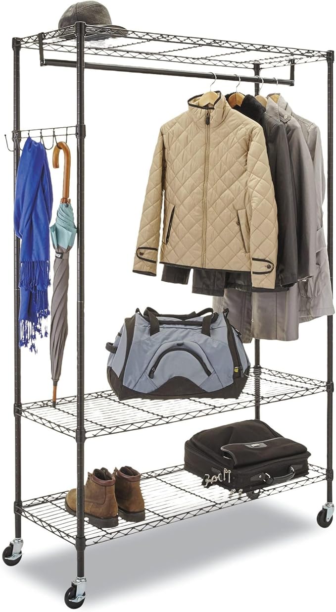 Alera Wire Shelving Garment Rack (Black)