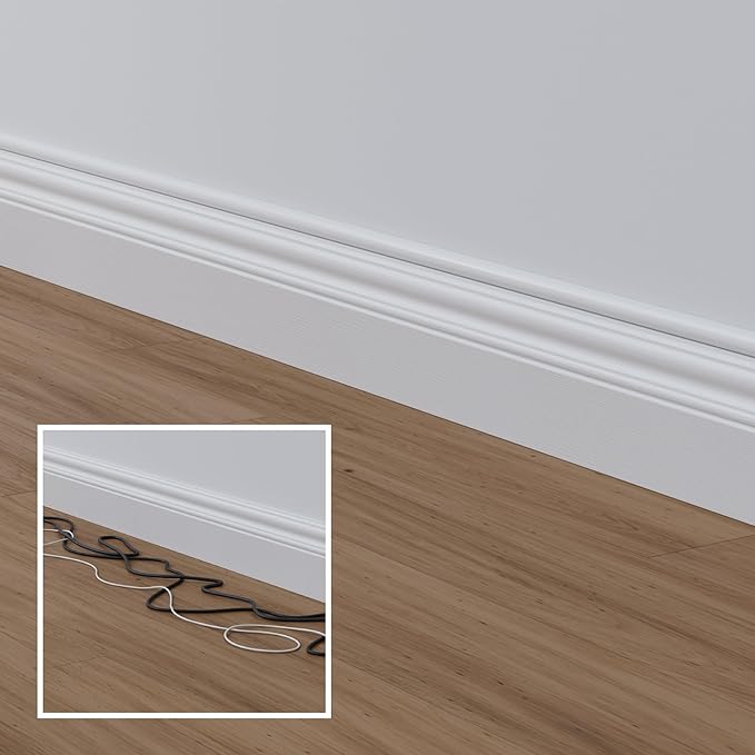 D-Line 15.7in TV Cord Hider, Patented Half Round Cable Cover, Hide Wall Mount TV Wires, Hinged One-Piece Cable Concealer, Adhesive, Decorative Raceway - 0.78in W x 0.39in H x 15.7in L - White