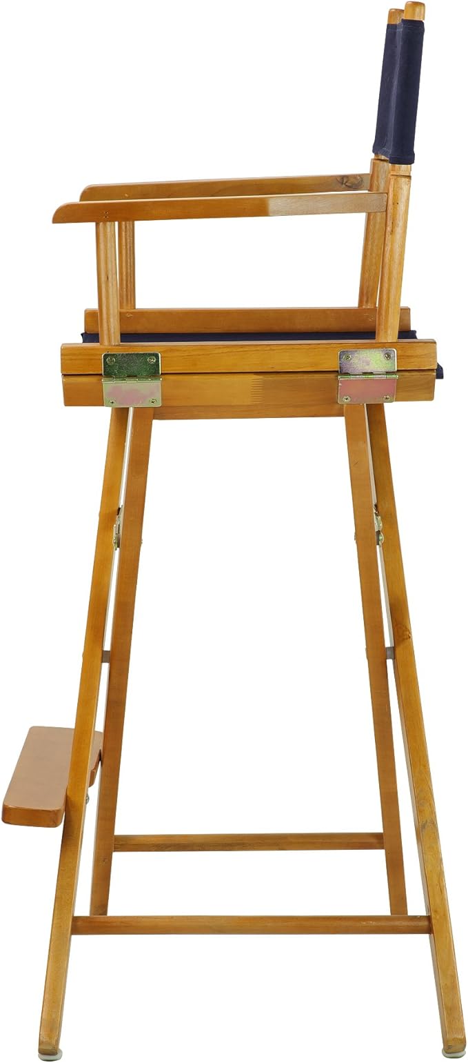 Casual Home 30" Director's Chair Honey Oak Frame-with Navy Canvas, Bar Height