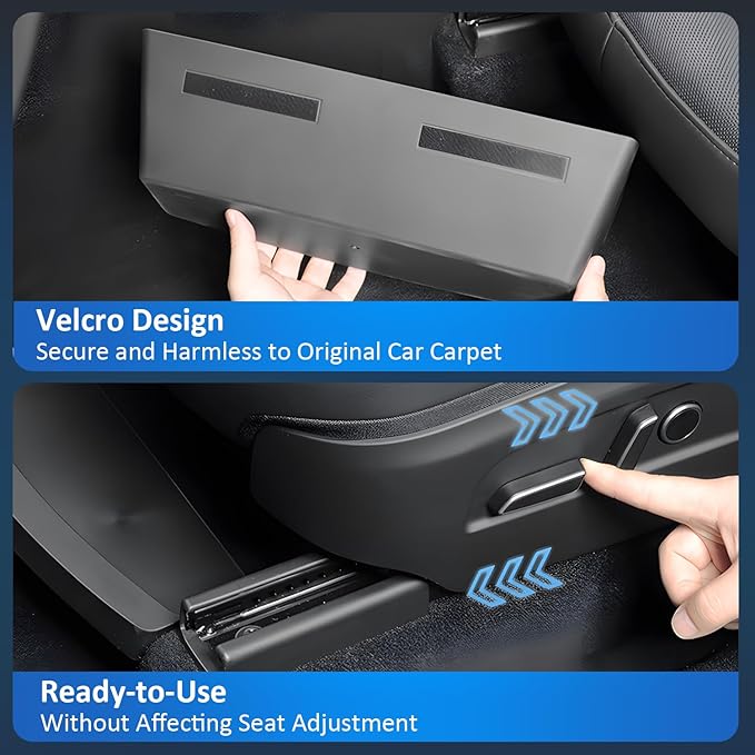 GEEDAR Under Seat Storage Box Organizer for Tesla Model Y 2025 Juniper (2PCs) - Front Section, New Model Y 2025 Hidden Storage Box, Underseat Organizer Fit Tesla Model Y 2025 Accessories