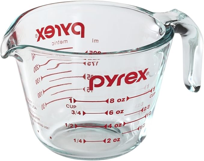Pyrex Prepware 2-Piece Glass Measuring Set, 1 and 2-Cup, 2 Pack, Clear