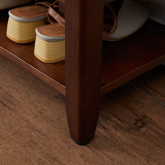 XKZG Shoe Storage Bench Wooden Shoe Rack Bench Rustic Solid Wood Entryway Bench (Brown,31.5")