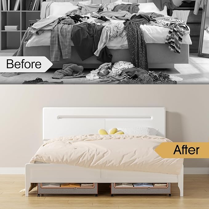 Yecaye Under Bed Storage with Wheels, 4 Pack Under the Bed Storage Containers with Lids & Label, XXL 60 L Rolling Underbed Storage Drawers for Clothes, Blankets, Shoes