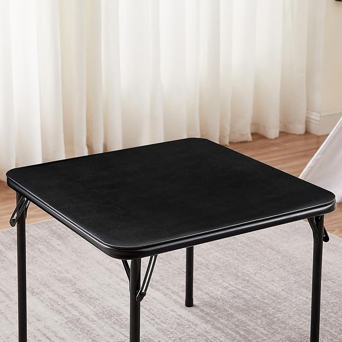 VECELO 24'' Kids Folding Activity Card Table, with Ultra Soft Padded Tabletop, 1 Piece, Solid Black