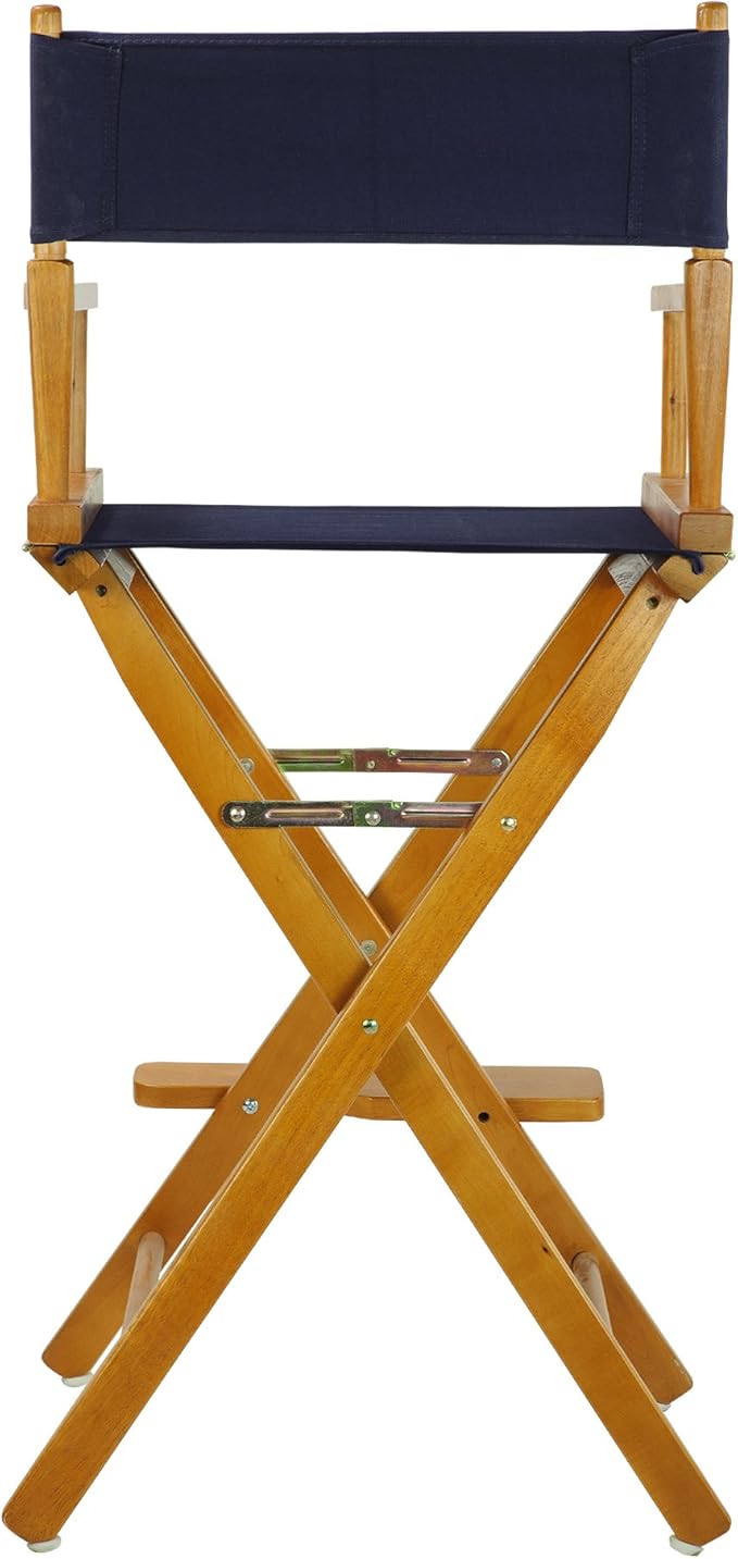 Casual Home 30" Director's Chair Honey Oak Frame-with Navy Canvas, Bar Height