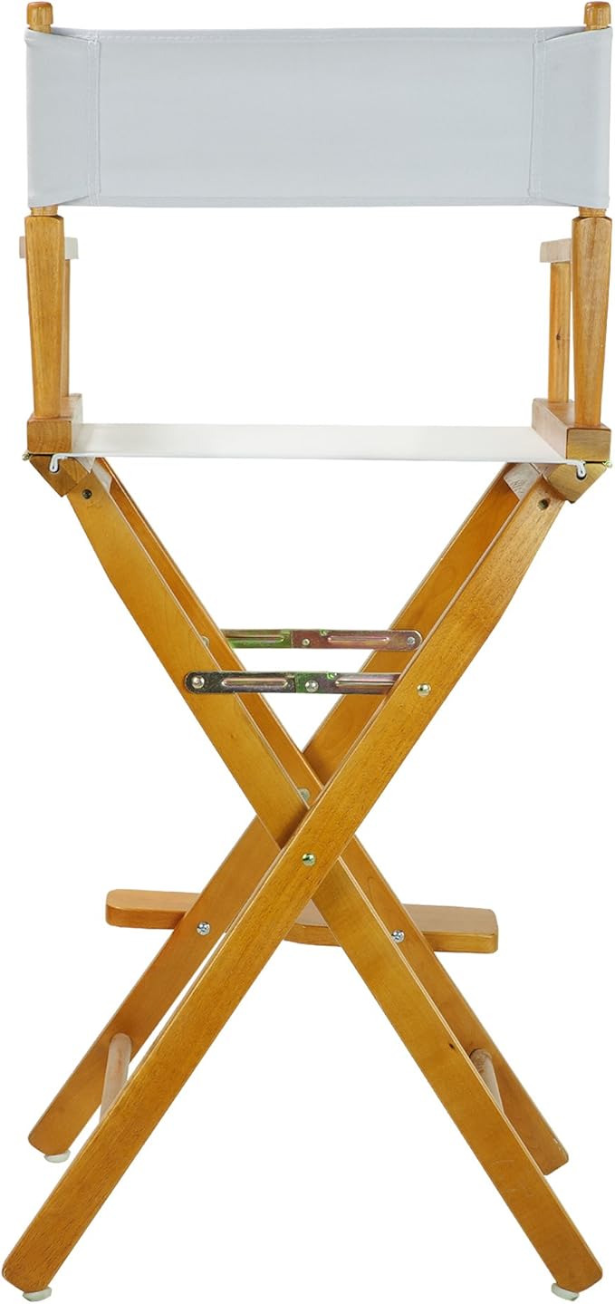 Casual Home 30" Director's Chair Honey Oak Frame-with White Canvas, Bar Height